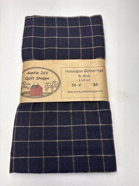 Homespun Gatherings by Moda Navy Plaid Fabric 1/2 yard Rug Hooking Applique